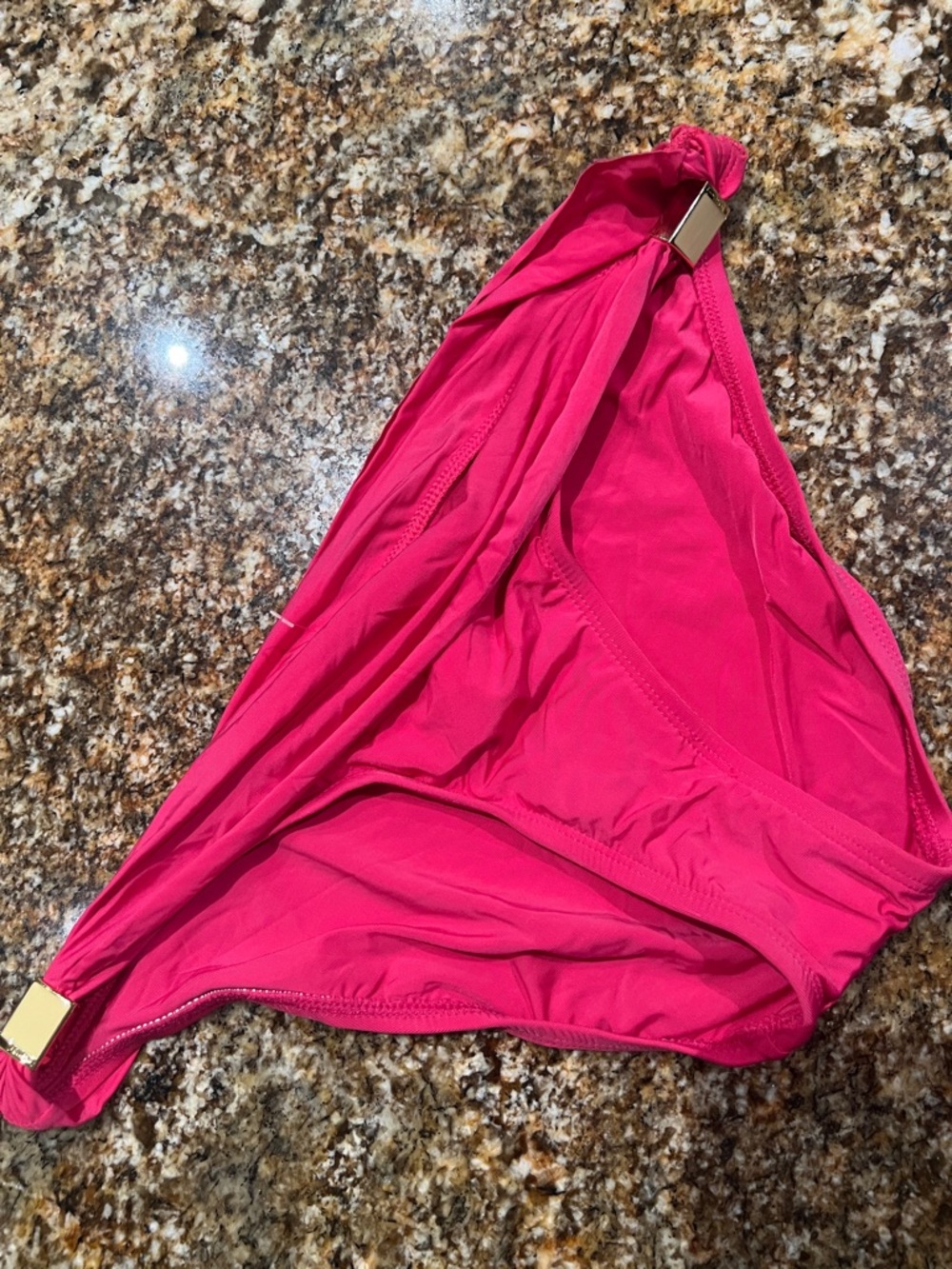 Herman y by Vix Hot Pink Bikini Bottom with Gold Hardware, size 8